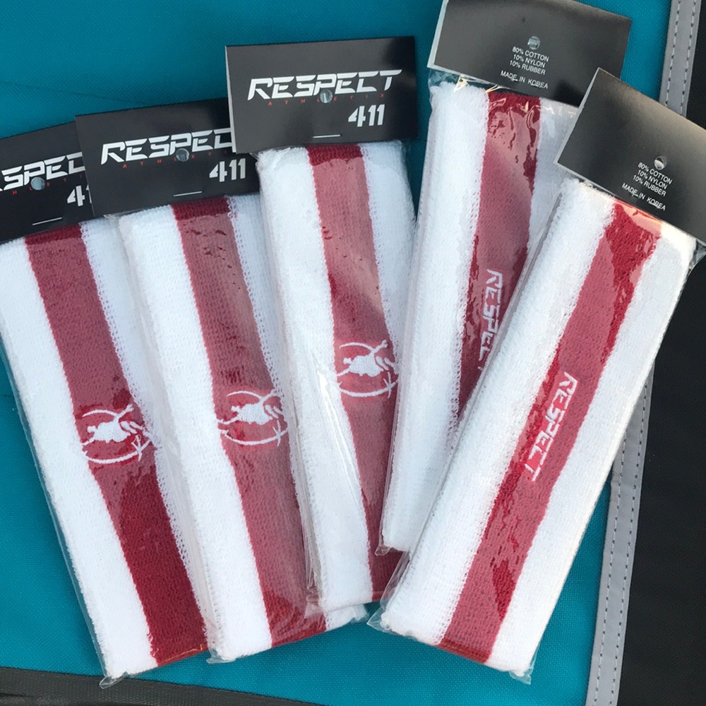 BUNDLE OF 5: ATHLETIC TERRYCLOTH SWEATBANDS